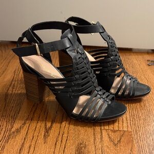 Madden Girl Remmie Black Strappy Heeled Sandals